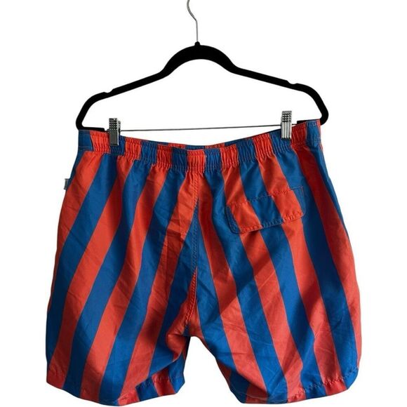 Onia The Calder Salmon Periwinkle Blue Striped Swim Trunks Size XL Revolve - Picture 2 of 9